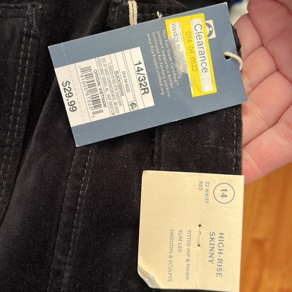 Universal Thread High Rise Skinny Size 14 Crushed Velvet - Picture 3 of 5